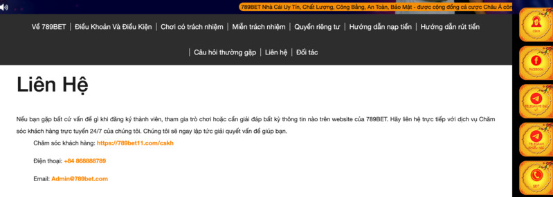 Dịch vụ khách hàng 789Bet